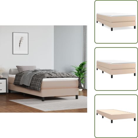 Bettgestell Cappuccino-Braun 90x200 cm Kunstleder - Bettestel - Schlafzimmermöbel - Kunstlederbettwäsche - Doppelbett - Boxspringbett (1/5)