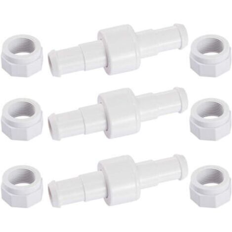 Lot de 3 raccords rotatifs D20 avec 6 embouts pour tuyau arrosage - Compatible Zodiac Polaris 180/280/380 - Robot nettoyeur piscine (1/4)