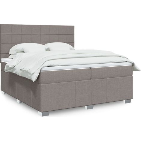 Boxspringbett mit Matratze Taupe 200x200 cm Stoff (1/5)