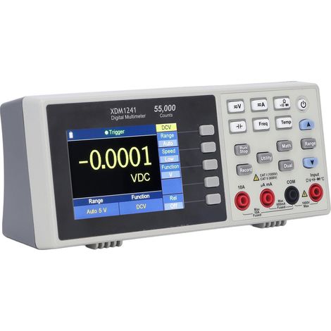 Multimètre de table portable numérique avec écran LCD, enregistrement de données jusqu'à 55 000 points, pour la tension, le courant et la résistance (XDM1241) (1/5)
