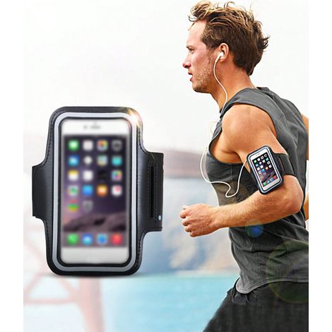 Sac de bras pour sports extérieurs pour téléphones de moins de 6,1 pouces, Poche de bracelet de fitness, Support de téléphone pour course et exercice, Écran tactile étanche (1/5)