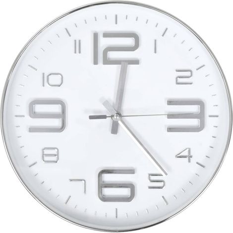 vidaXL Reloj de pared 30 cm plateado (1/2)