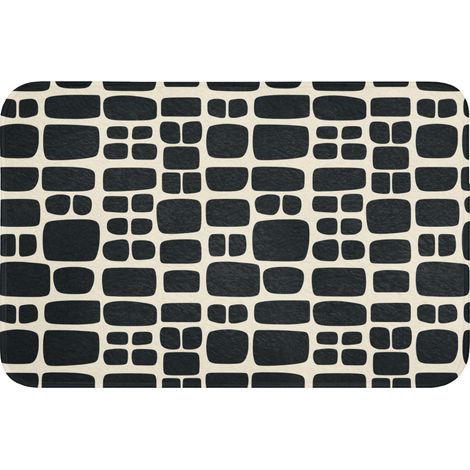 TAPPETINO DA BAGNO Moderno - Organico - Nero 60x40 cm
