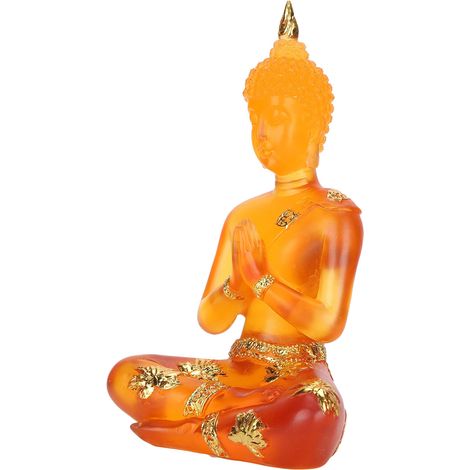 Statue de Bouddha assis transparente en résine, figurine de Bouddha, sculpture, décoration Feng Shui pour la maison ou le bureau (1/5)