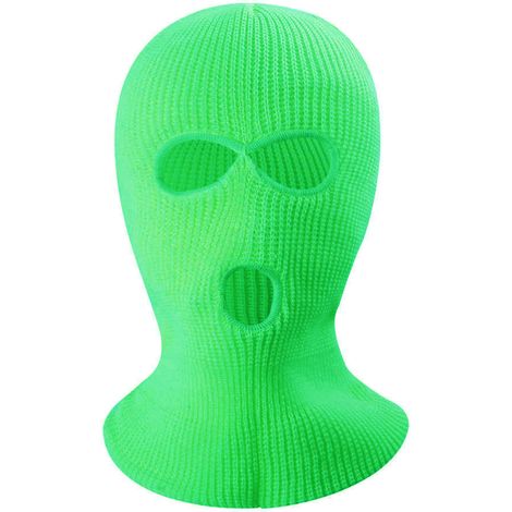 Masque facial thermique anti-froid, protection du cou, couvre-chef respirant pour ski en extérieur, vert fluo, équipement de cyclisme chaud. (1/5)
