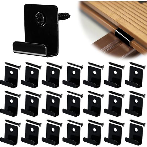 50 Pièces Clips de Fixation WPC Clips de Fixation Lame de Terrasse Composite Clip Caché Entrée Fixation Clips pour Lames Clips WPC en Acier Inoxydable avec Vis pour Terrasse en Composite (1/5)