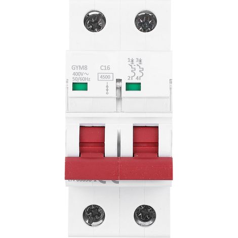 Disjoncteur magnéto-thermique 2P GYM8, petit interrupteur automatique, protection de circuit 400VAC 50/60Hz, taille compacte (1/5)