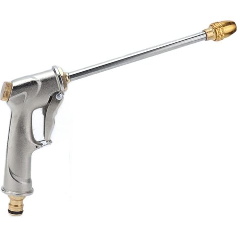 Metal Spray Gun, High Pressure Hose Nozzle for Garden Hose, High Pressure Hose Nozzle with Adjustable, Hose Irrigation Gun, for Lawn and Garden, Car Wash, 26.5 x 14.5 cm (1/5)