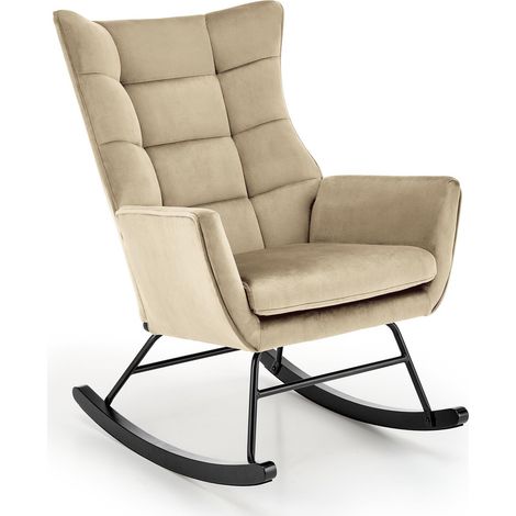 Mecedora Houston 1863, Beige, 92x70x90cm, Tapiz, Metálico, De madera, Metal (1/5)