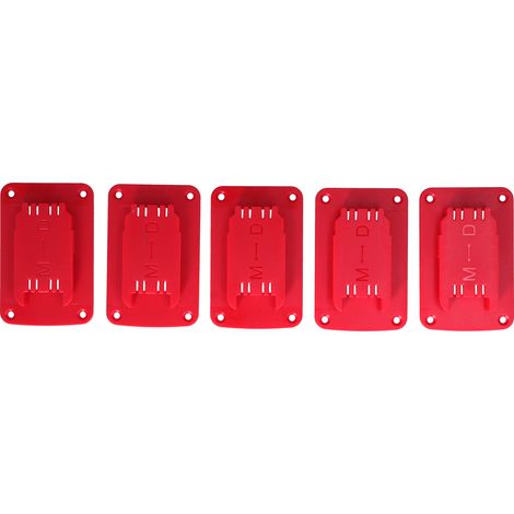 5Pcs Tool Holder Mount Battery Fixing Bracket Storage Rack for Milwaukee Power ToolsRed