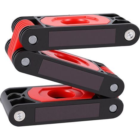 Règle de niveau pliante 3 sections repliable 45 90 degrés outil de mesure multi-angle avec bulles et aimants (1/5)