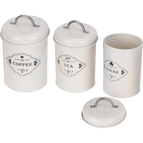 Lot de 3 Bocaux de Cuisine Hermétiques pour Sucre, Café, Thé - Récipients de Stockage Alimentaire (1/5)