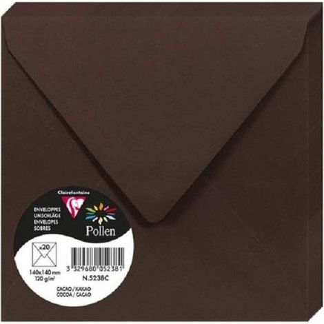 Enveloppe - CLAIREFONTAINE - Pollen - 120g - 140x140 mm - Couleur cacao