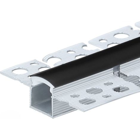 Profilé Aluminium Flexible 2M Cache Opaque Noir - SILAMP