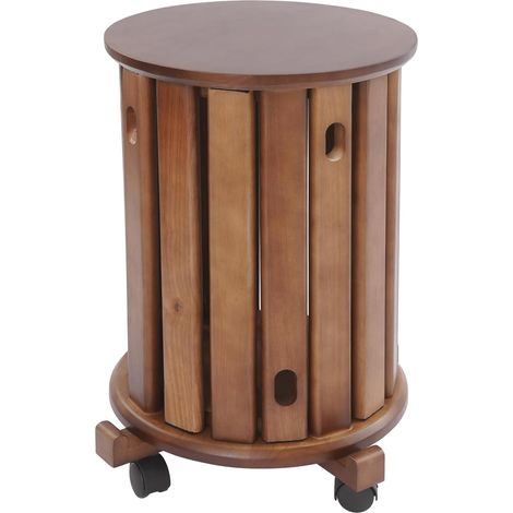 Lot de 4 tabourets empilables multifonctions en noyer avec 4 roues - Tabouret de salle à manger - Pour la maison et le bureau - 36 x 54 cm - Peut supporter 110 kg (noyer) (1/5)
