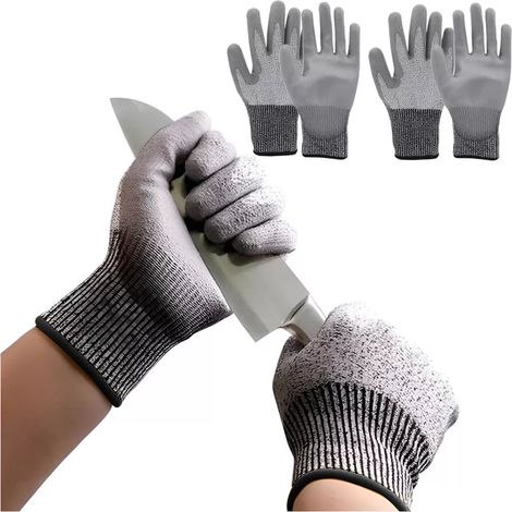 Guantes resistentes a cortes (nivel 5) - Guantes de seguridad laboral - Recubiertos de PU - Guantes de trabajo (1/4)
