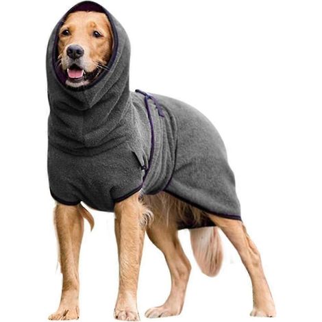 Hundebekleidung, Handtuch, Bademantel, Mantel, warme Hundekleidung-2XL-Dark Grey