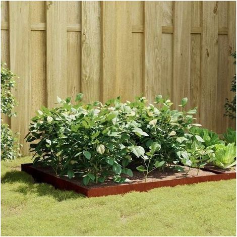 Potager surélevé en acier Corten de 100 x 100 x 18,5 cm (1/5)
