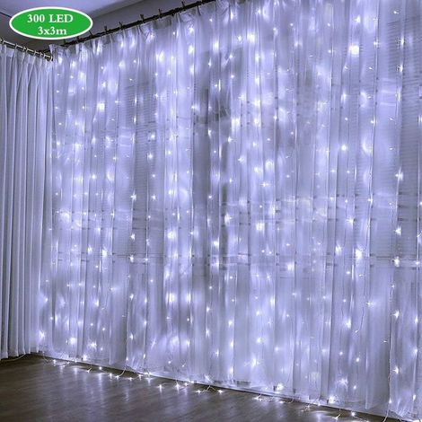 Lichtervorhang – Fensterdekoration – 8 Beleuchtungsmodi – 300 LEDs – 3 Meter – IP44 wasserdichte Lichterkette (1/5)