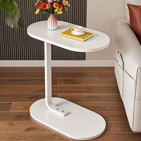 LOLLANDA Tables d'appoint en forme de C, tables d'appoint ovales, tables basses,idéales comme tables d'appoint pour canapé dans les salons,les chambres (1/5)