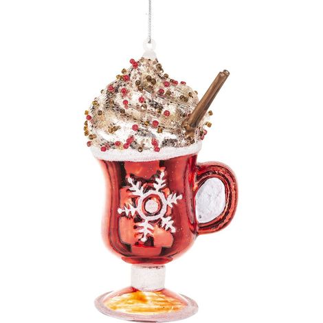Bola de cristal con forma de taza de chocolate caliente con canela y chispas 13 x 7 x 6 cm (1/5)