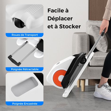Appareil Elliptique de Bureau Portable avec Écran d'Affichage Pédale d'Exercice Électrique pour Personnes Âgées avec Télécommande Blanc (1/3)