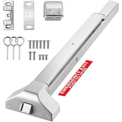 Barra de Empuje para Puerta de Emergencia 788 mm, Dispositivo Antipánico de Acero Inoxidable para Salida de Emergencia, para Puertas de Madera y Metal en Centro Comercial Escuela Banco Hospital (1/5)