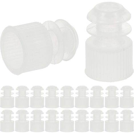 Lot de 100 bouchons en plastique pour tubes à essai et bouteilles, bouchons à vis de 12 mm-1.20X1.20X1.20CM