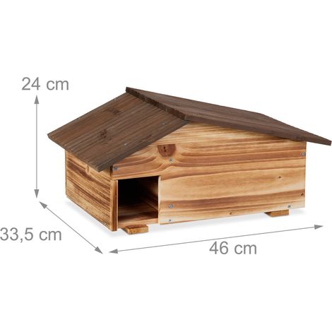 Casetta per ricci doppia protezione esterno 24 x 46 x 33,5 cm in legno di pino naturale 130015961