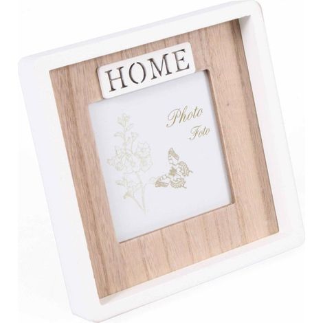 Portafoto "Home" in mdf bicolor, 17H17 cm (kit da 5) (1/2)