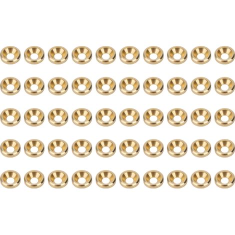50 rondelles à tête fraisée en cuivre pur CNC, pour vis à tête plate, fournitures industrielles M4