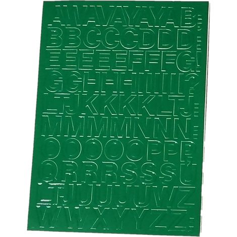 Letras autoadhesivas de lámina de 1,5 cm, color verde.