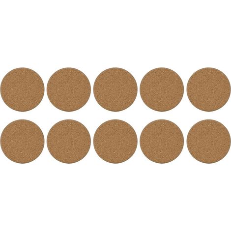 Lot de 10 sous-verres ronds en liège, accessoires portables pour la maison, le restaurant et le bureau. (1/5)