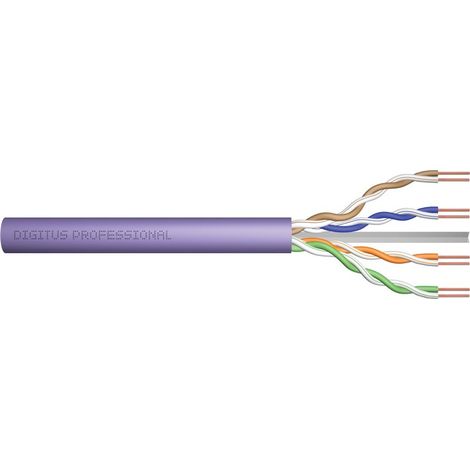 Digitus Cable de instalación CAT 6 U-UTP, 250 MHz Dca (EN 50575), AWG 23/1, tambor de 500 m, sx, violeta (1/2)