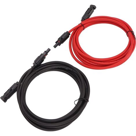 Câble d'extension solaire 6mm² 4m – Noyau en cuivre haute conductivité – Résistance à la corrosion – Pour systèmes photovoltaïques 1500V (1/5)