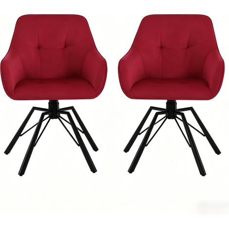 CAIziChaises de salon, larges chaises de cuisine, chaise de salle à manger pivotante, chaises de cuisine avec dossier moelleux (2PCS chaises seulement) (1/5)