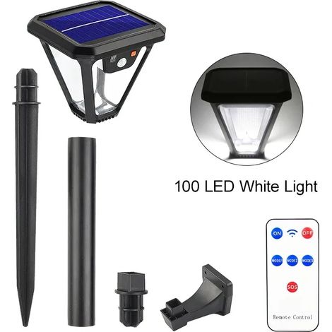 (2PCS-1 mode) Lampe solaire extérieure étanche 2024 avec capteur radar de lumière solaire, pour jardin, rue ou mur. (1/5)