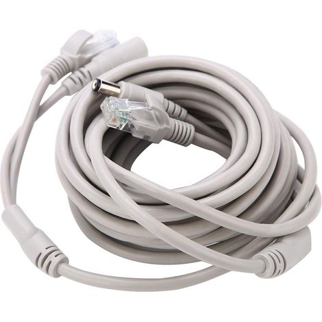 Connecteur D'alimentation Rj45 Dc 5M 10M 15M 20M Câble de Vidéosurveillance Ethernet Rj45 Dc pour Caméras Système Nvr 10Mbps100Mbps (15M) Connecteur de Caméra de sécurité (5M) (1/5)