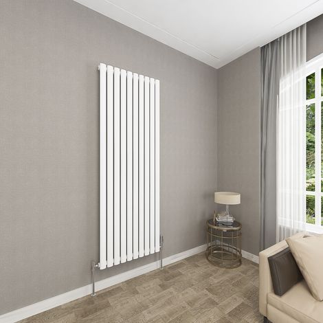 1800x590mm White Single Oval Column Radiator Vertical Modern Central Heating Radiators