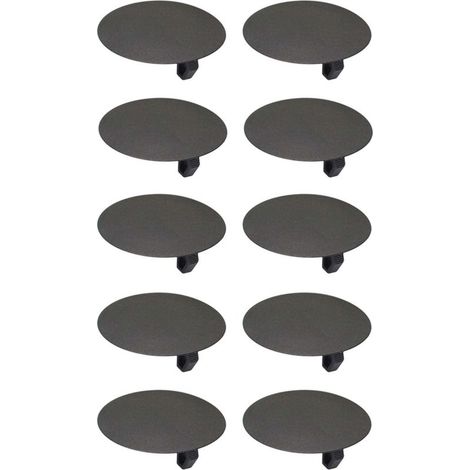 Confezione da 10 coprifori a clip, 16 mm, neri – Tappi in plastica per mobili e pareti divisorie – Installazione rapida e sicura (1/2)