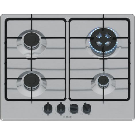 Bosch Serie 4 PGH6B5K80. Colore del prodotto: Acciaio inox, Posizionamento dell'apparecchio: Da incasso, Dimensione della larghezza del piano cottura: 60 cm. Tipo di controllo: Manopola, Posizione ... (1/5)