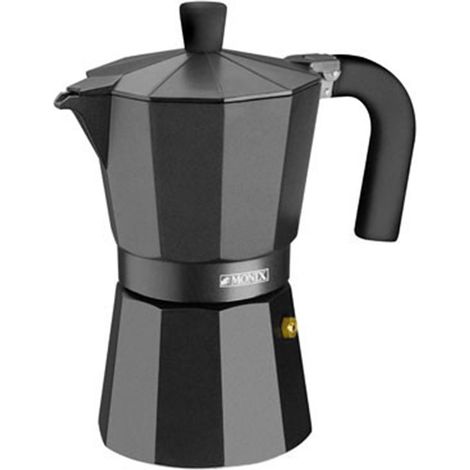 Macchina per il caffè in alluminio nero con vetroceramica da 6 litri. Monix (1/2)