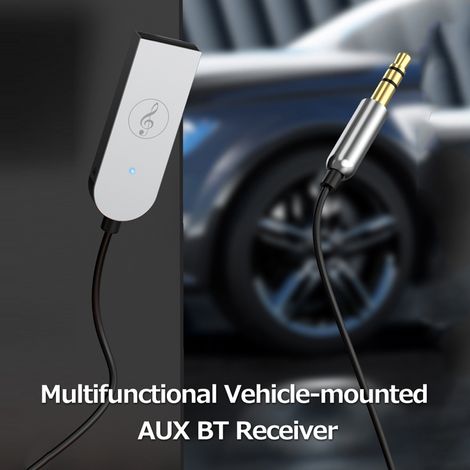 Récepteur Bluetooth pour voiture avec microphone HD intégré et réduction du bruit, adaptateur AUX 3,5 mm vers Bluetooth (1/5)
