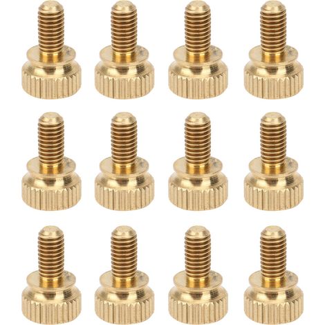 50 vis moletées plates à tête ronde en cuivre pur antidérapantes pour fournitures industrielles (M5 x 10 mm) (1/5)