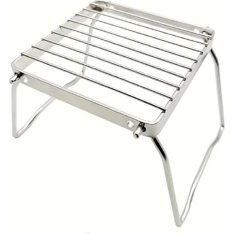 KOWOLL 1 grille de camping portable avec support pliable et réglable, en acier inoxydable, idéale pour les pique-niques et la cuisine en plein air. (1/5)