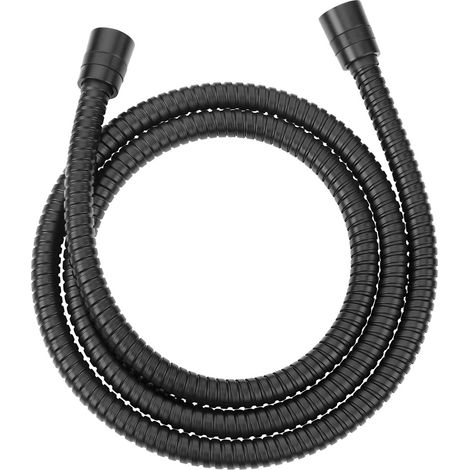 Tubo flessibile per doccia in acciaio colore nero 150 cm