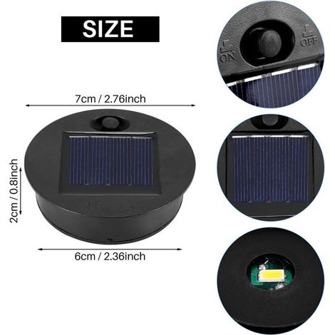 4 PièCes de Remplacement LumièRe Solaire en TêTe Lanterne Suspendue ExtéRieure Rondes LumièRes Solaires éTanches (1/4)