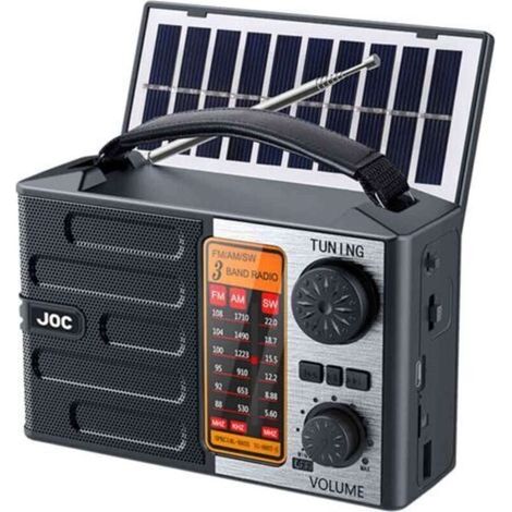 10000mAh Solar-Powered Hand-Crank Emergency Radio - FM/AM Radio - USB Charger - LED Flashlight (1/5)