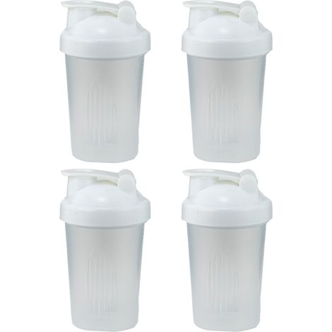 Shaker - Bouteille Mélangeur Pour Préparations Protéinées - 500 ml - Avec Fouet Métallique Et Couvercles Interchangeables - Lot De 3 (1/5)