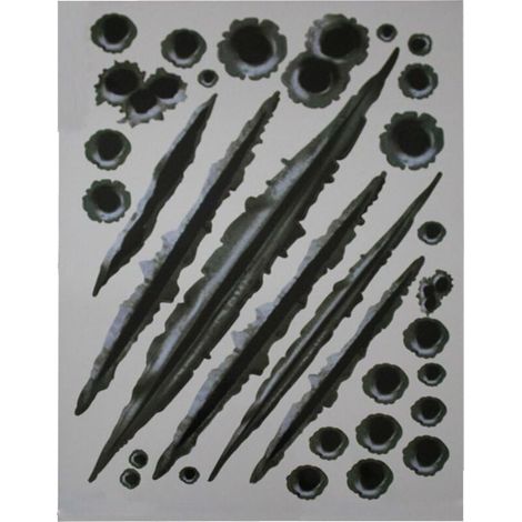 Autocollant voiture imitation rayures et impacts de balles, créatif et imperméable pour décoration véhicule